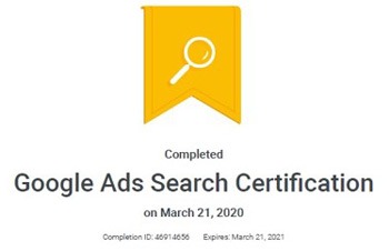 Google Ads Search PPC SEM Advertising Certification 2020